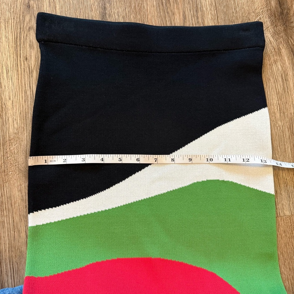 STAUD Multicolor Wave Midi Skirt in Black, Red, Green, Blue, Yellow - Picture 8 of 10